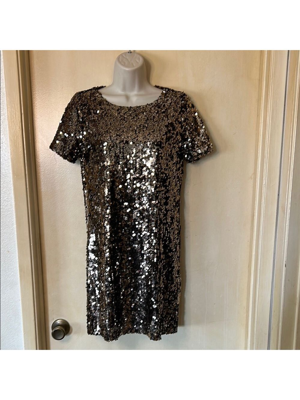 Ark & Co bronze sequin shift dress size S